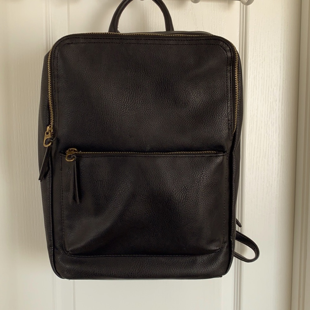 Black Square Backpack Purse